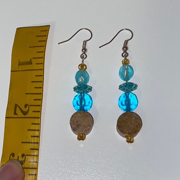 Handmade Earrings - Stone Bead Dangle - Picture 5 of 5